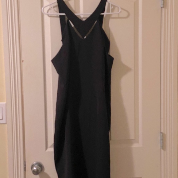 Black V Neck Cut Out Dress - Picture 4 of 4